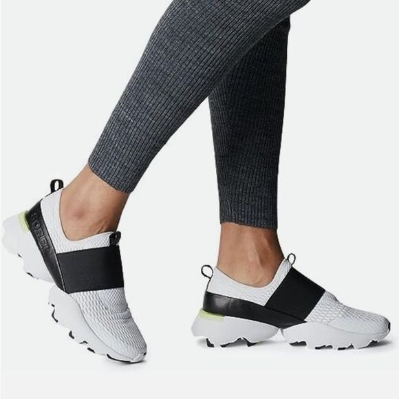Sorel Shoes - Sorel Kinetic Impact Strap Sneakers – White Bolt Black Yellow, Size 5